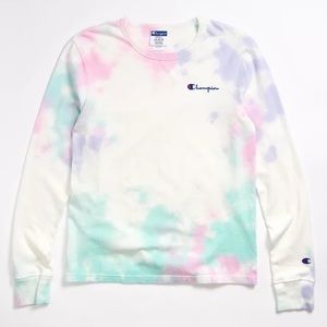 NEW Champion Boyfriend Tie Dye Long Sleeve Shirt